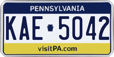 PA license plate KAE5042