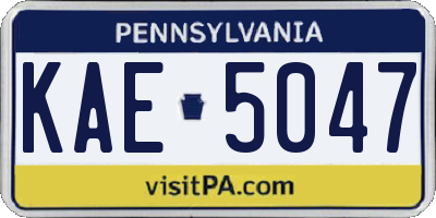 PA license plate KAE5047
