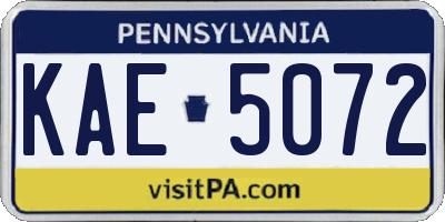 PA license plate KAE5072