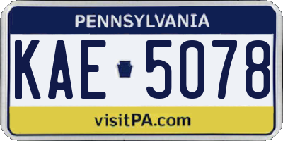 PA license plate KAE5078