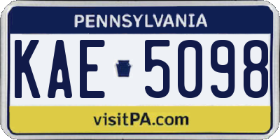 PA license plate KAE5098
