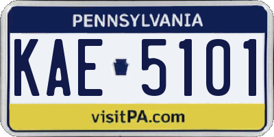 PA license plate KAE5101
