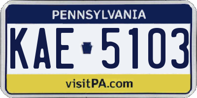 PA license plate KAE5103
