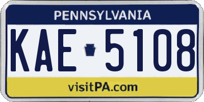 PA license plate KAE5108