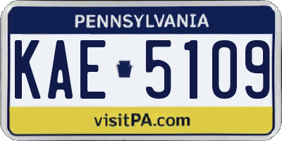 PA license plate KAE5109