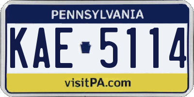 PA license plate KAE5114