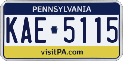 PA license plate KAE5115