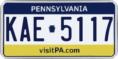 PA license plate KAE5117