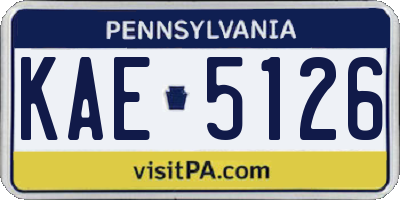 PA license plate KAE5126