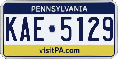 PA license plate KAE5129