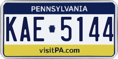 PA license plate KAE5144