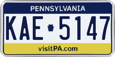 PA license plate KAE5147