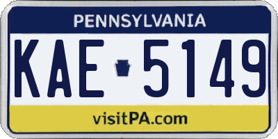 PA license plate KAE5149