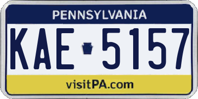 PA license plate KAE5157