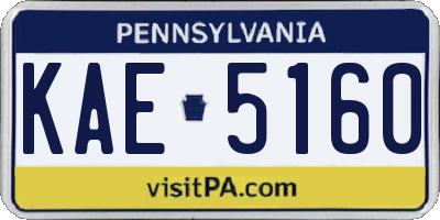 PA license plate KAE5160