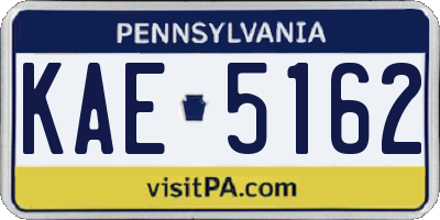 PA license plate KAE5162