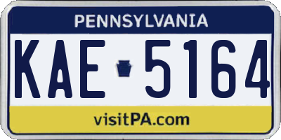 PA license plate KAE5164