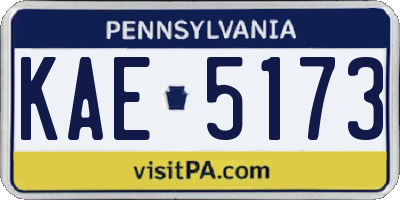 PA license plate KAE5173