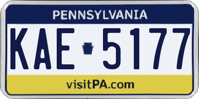 PA license plate KAE5177