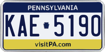 PA license plate KAE5190