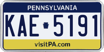 PA license plate KAE5191