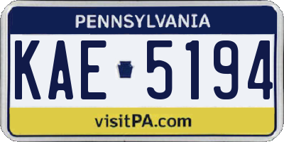PA license plate KAE5194