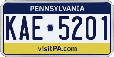 PA license plate KAE5201