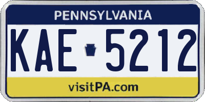 PA license plate KAE5212