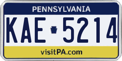 PA license plate KAE5214