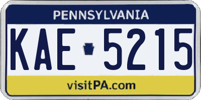 PA license plate KAE5215