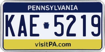 PA license plate KAE5219
