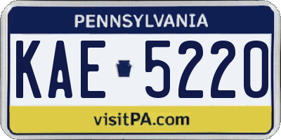 PA license plate KAE5220
