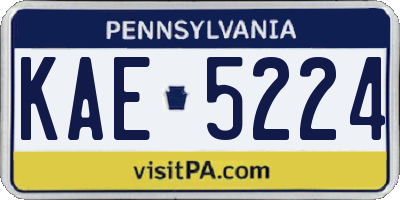 PA license plate KAE5224