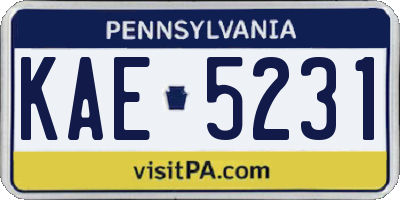 PA license plate KAE5231