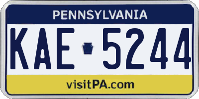 PA license plate KAE5244