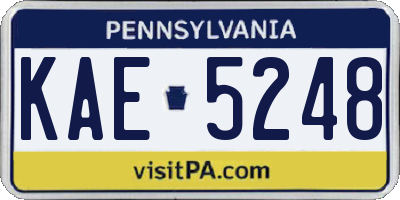 PA license plate KAE5248