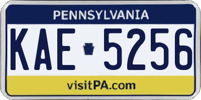 PA license plate KAE5256