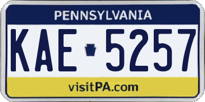 PA license plate KAE5257