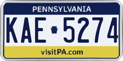 PA license plate KAE5274