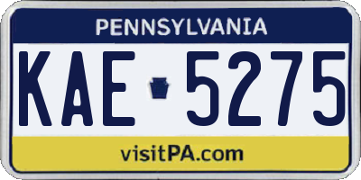 PA license plate KAE5275