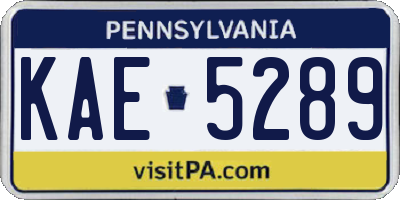 PA license plate KAE5289