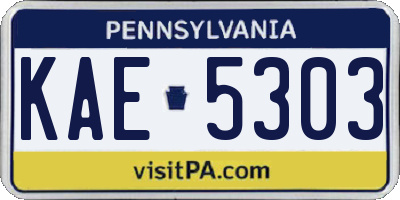 PA license plate KAE5303
