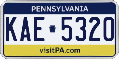 PA license plate KAE5320