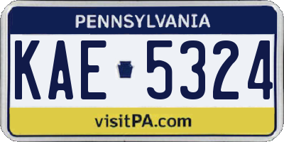 PA license plate KAE5324