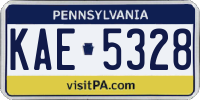 PA license plate KAE5328