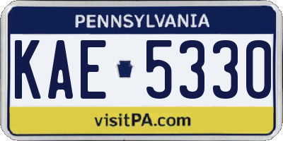 PA license plate KAE5330