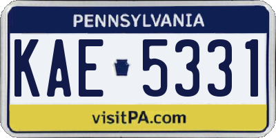 PA license plate KAE5331