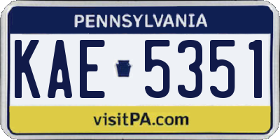 PA license plate KAE5351