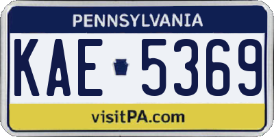 PA license plate KAE5369