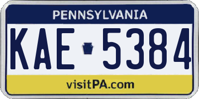 PA license plate KAE5384
